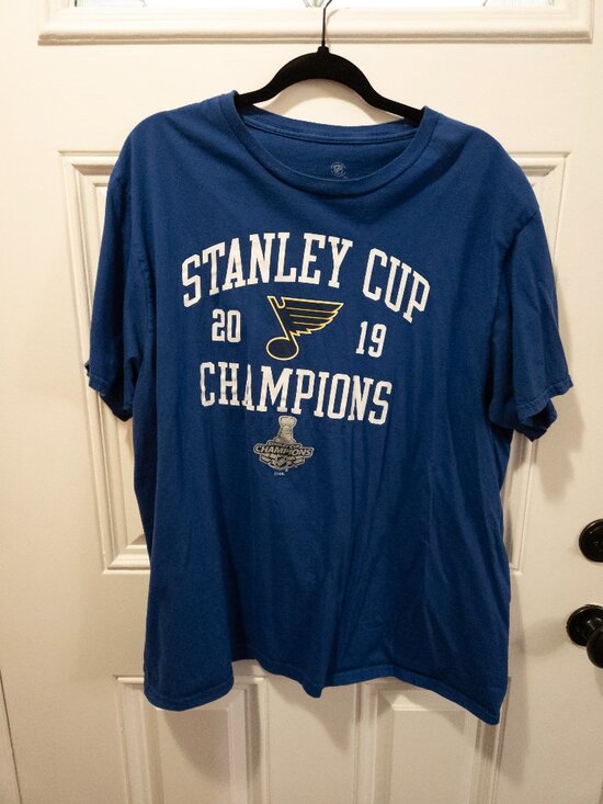 NHL Tops - NHL St. Louis Blues 2019 Stanley Cup Champions Graphic Tee XL Blue